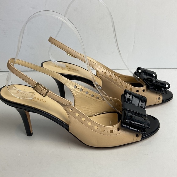 Kate Spade Two-toned Monica Slingback Heels 8.5 Patent Leather Preppy Feminine - Picture 4 of 16